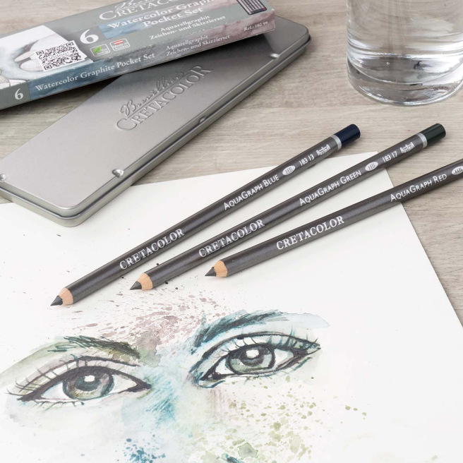 Lápices acuarelables - juego de 6 - CRETACOLOR Lápices acuarelables - juego de 6 - CRETACOLOR
