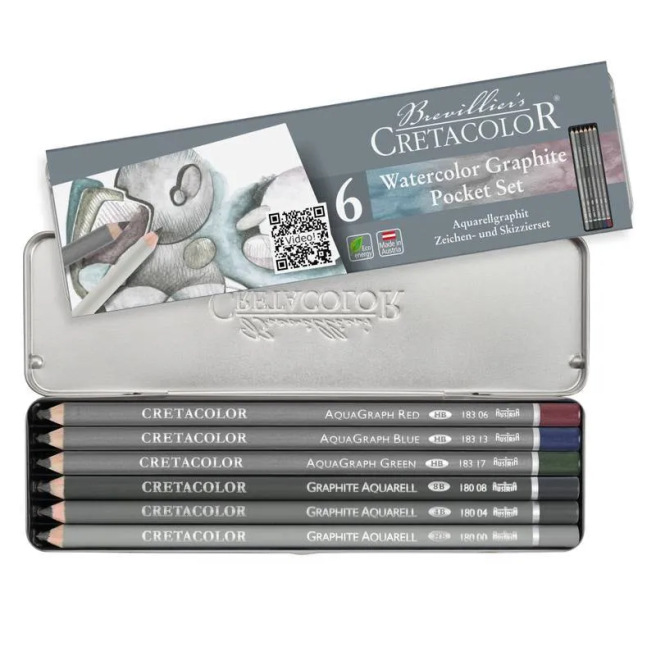 Watercolor pencils - set of 6 - CRETACOLOR