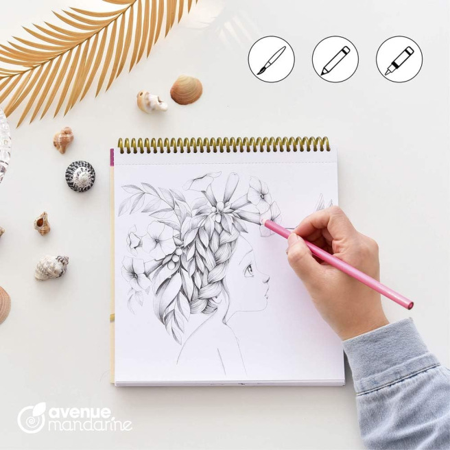 Carnet de coloriage à spirale 20x20 cm - Avenue mandarine Carnet de coloriage à spirale 20x20 cm - Avenue mandarine