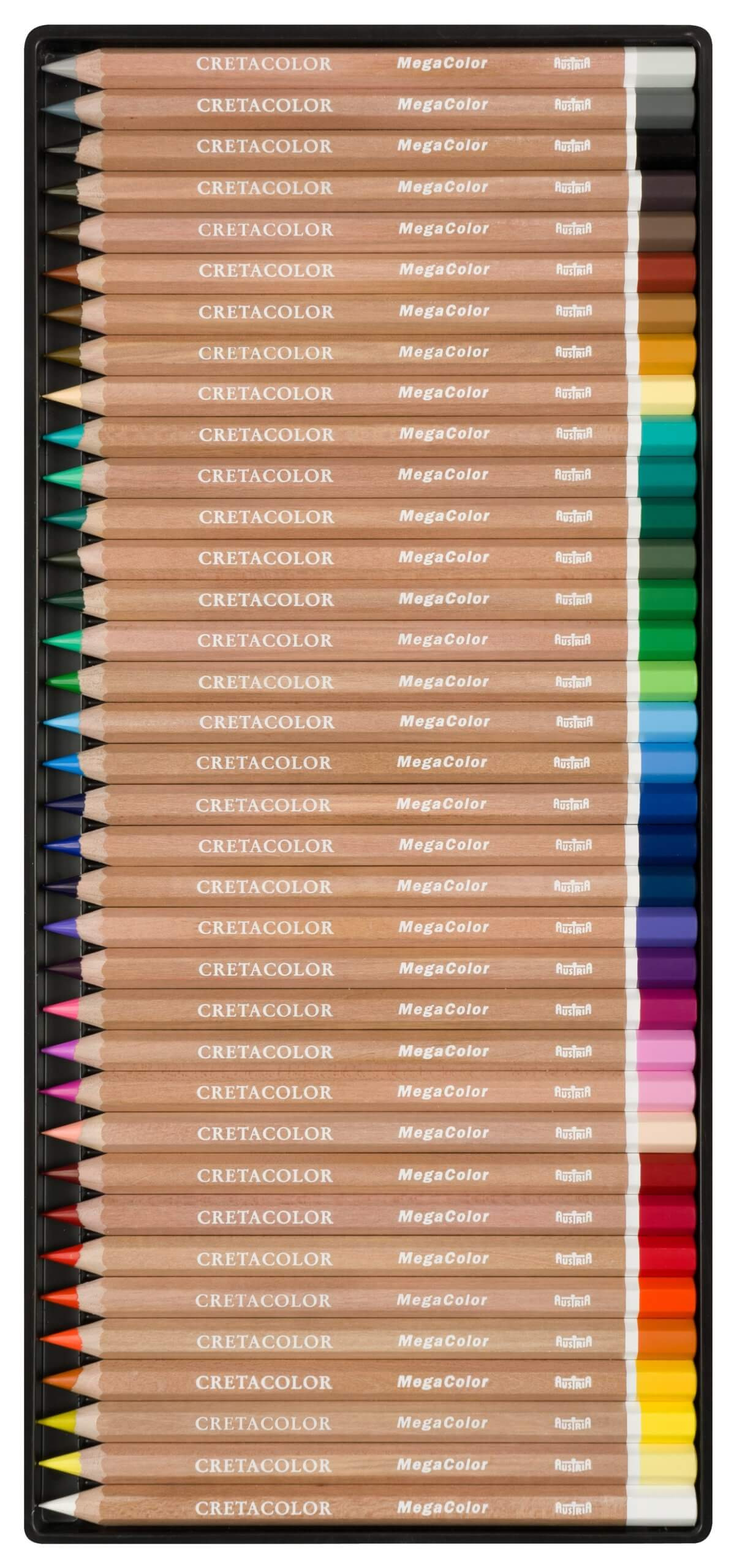 Lápis de Cor Jumbo Cretacolor Megacolor 36 Cores - Estojo Metálico 290 36 - Os Materiais