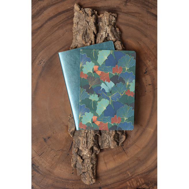 Set of 2 A5 Ginkgo notebooks - Clairefontaine Set of 2 A5 Ginkgo notebooks - Clairefontaine