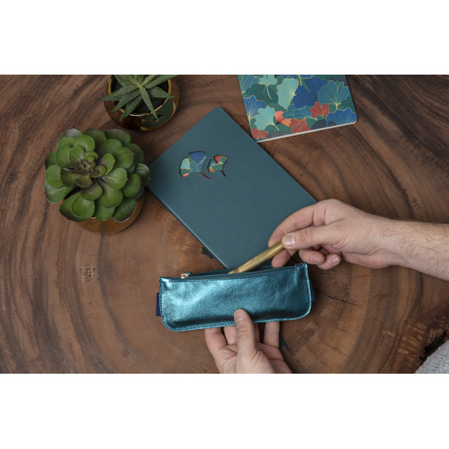 Estuche reversible de piel con elástico - Gingko - Clairefontaine