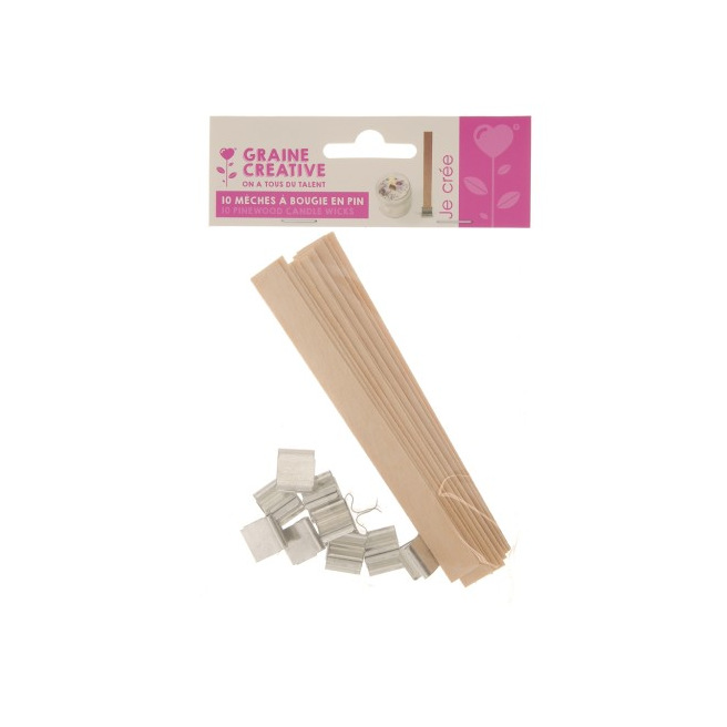 10 mèches à bougie bois - graine créative 10 mèches à bougie bois - graine créative