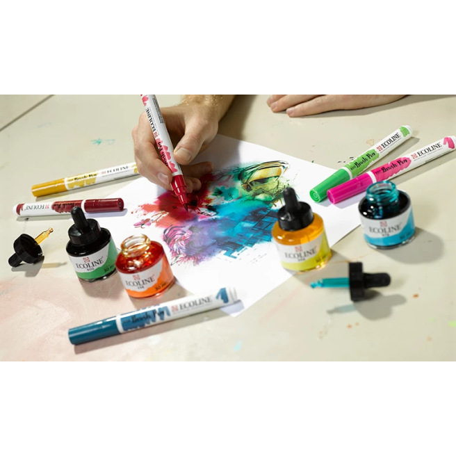 Set Encres aquarelle Ecoline 5 x 30 ml couleurs primaires