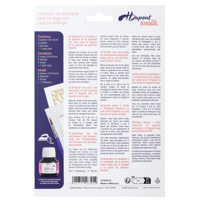 Carte à peindre en soie