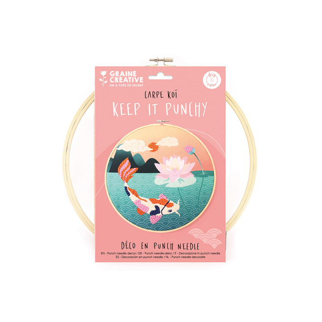 KIT PUNCH NEEDLE CARPE KOI - Graine créative