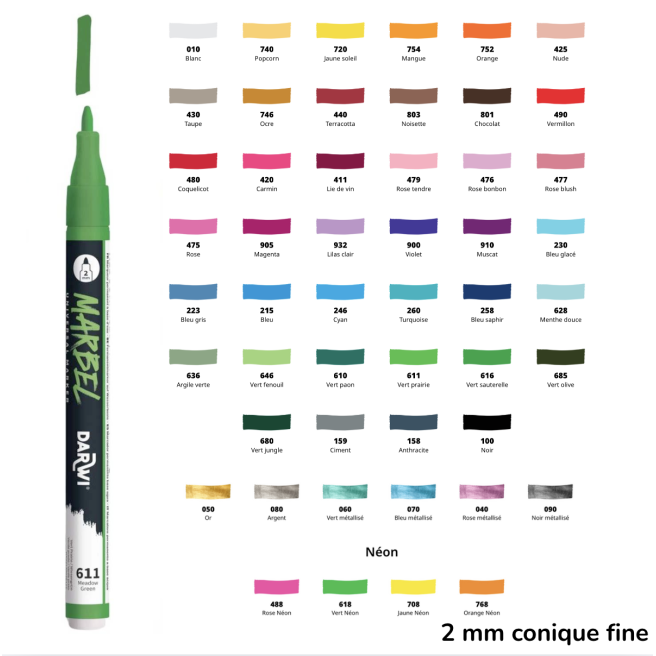 MARBEL Marqueur 2 mm Acrylique - Darwi
