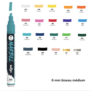 MARBEL Marqueur 6 mm Acrylique - Darwi MARBEL Marqueur 6 mm Acrylique - Darwi