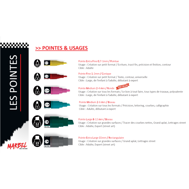 MARBEL Marqueur 6 mm Acrylique - Darwi