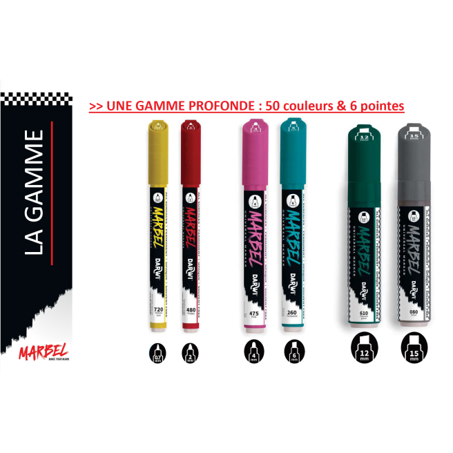 MARBEL Marqueur 15 mm Acrylique - Darwi