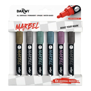 Set van 6 MARBEL markers - 4 mm Set van 6 MARBEL markers - 4 mm
