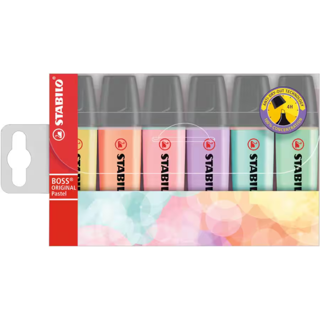 Pochette de 4 surligneurs STABILO BOSS ORIGINAL