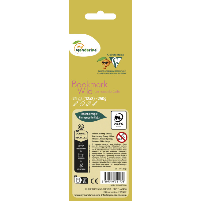 Carnet de coloriage à spirale 20x20 cm - Avenue mandarine