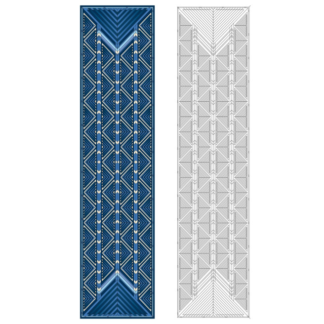 180 x 43 cm - Pongé 9 - Pré-serti