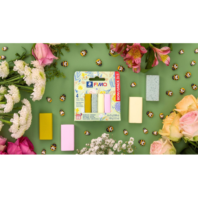 COFFRET FIMO 4X 25 G COULEURS - BONUS PACK 3+1