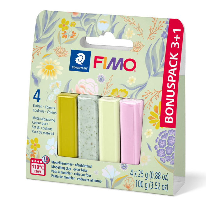 COFFRET FIMO 4X 25 G COULEURS - BONUS PACK 3+1