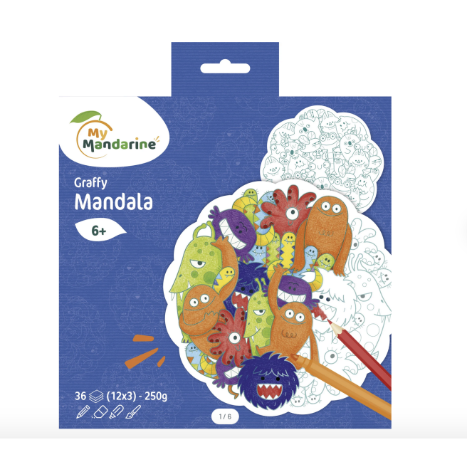 Carnet de coloriage à spirale 20x20 cm - Avenue mandarine