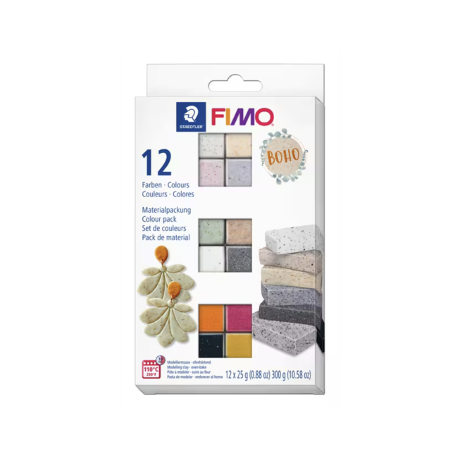 COFFRET FIMO EFFECT BOHO 12 DEMI BLOCS 12x25 g