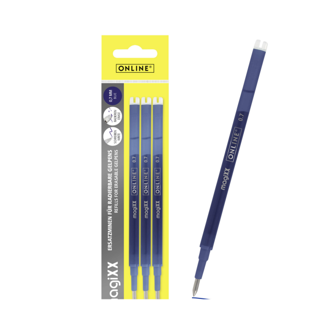 Recharges effaçables pour stylos gel ONLINE magiXX - 0,7 mm