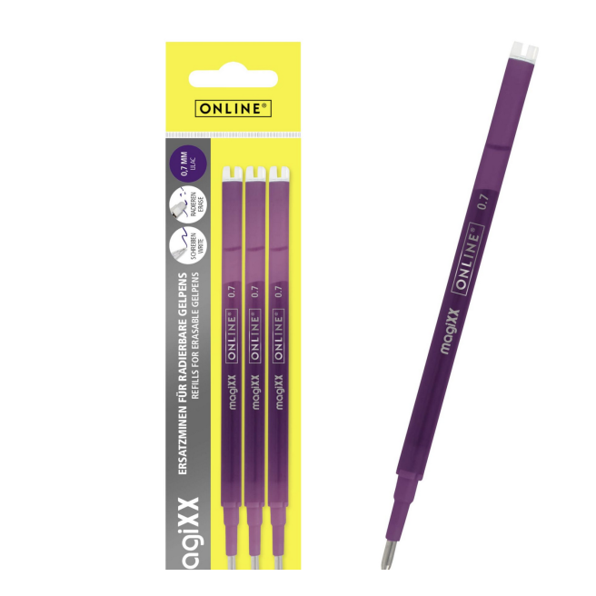 Recharges effaçables pour stylos gel ONLINE magiXX - 0,7 mm