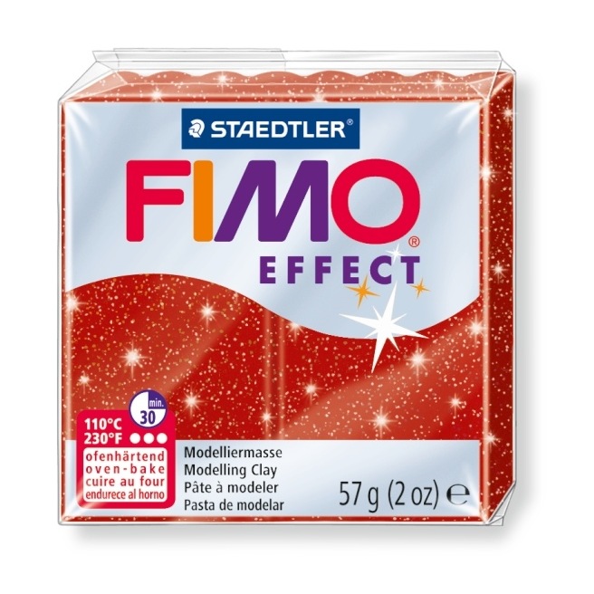 Fimo Effect 56 g glitter rouge