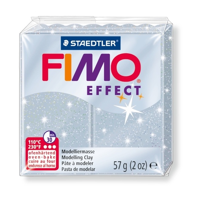 Fimo Effect 56 g glitter argent