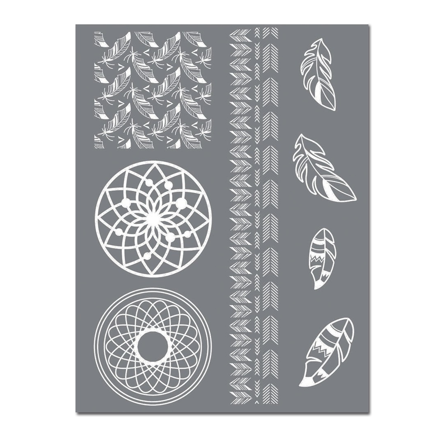 Pochoir Réutilisable Pour Pâte Polymère - Motifs Hindous, 15.3x11.4 Cm, Graine Créative - 12