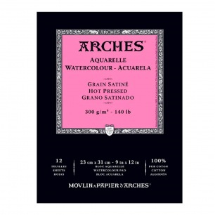 Bloc collé 1 côté 300g/m²- grain satiné - Arches Bloc collé 1 côté 300g/m²- grain satiné - Arches