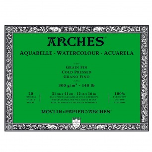 Block 4 glued sides - 300g/m² - Fine grain - Arches Block 4 glued sides - 300g/m² - Fine grain - Arches