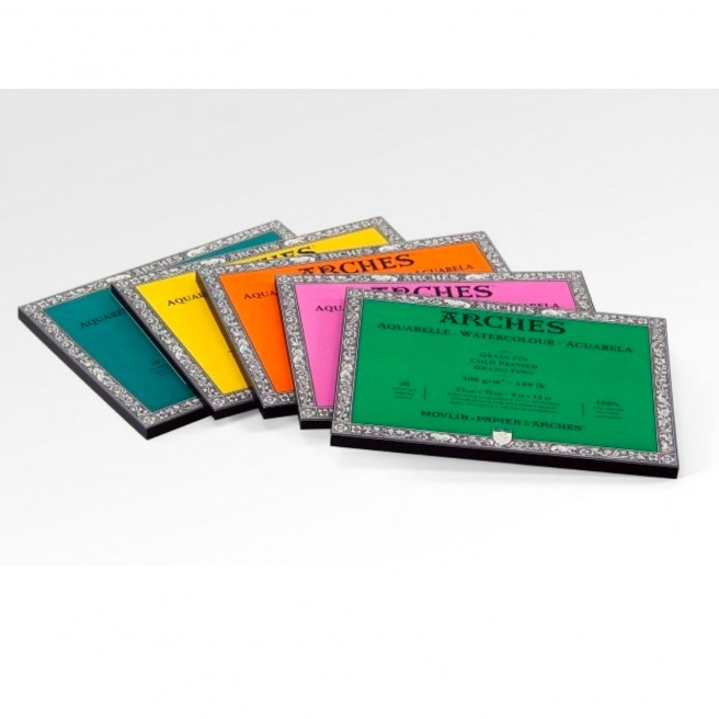 Bloc 4 côté collé - 300g/m²- grain fin - Arches  Bloc 4 côté collé - 300g/m²- grain fin - Arches