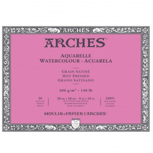 Bloc 4 côté collé - 300g/m²- grain satiné - Arches Bloc 4 côté collé - 300g/m²- grain satiné - Arches