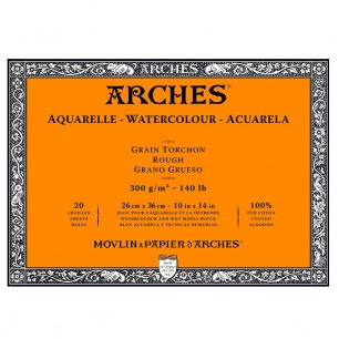 Blok 4 gelijmde zijkanten - 300g/m² - Handdoekkorrel - Arches Blok 4 gelijmde zijkanten - 300g/m² - Handdoekkorrel - Arches