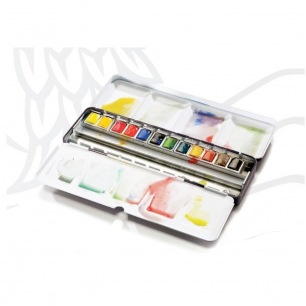 Boîte d'aquarelle extra-fine - 24 demi-godets - Winsor & Newton - Creastore