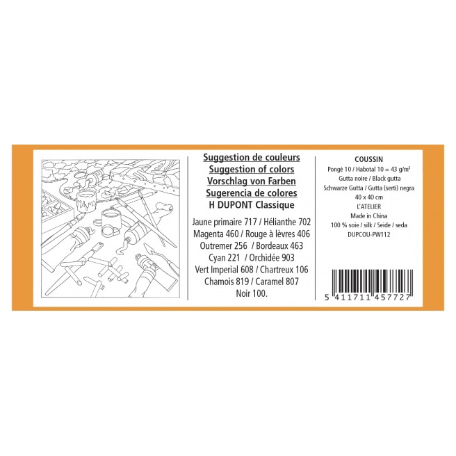 40x 40 cm - Housse coussin - pongé 10 - Pré-serti 40x 40 cm - Housse coussin - pongé 10 - Pré-serti