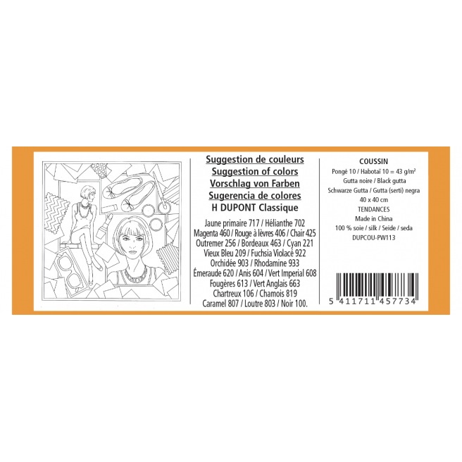 40x 40 cm - Housse coussin - pongé 10 - Pré-serti 40x 40 cm - Housse coussin - pongé 10 - Pré-serti