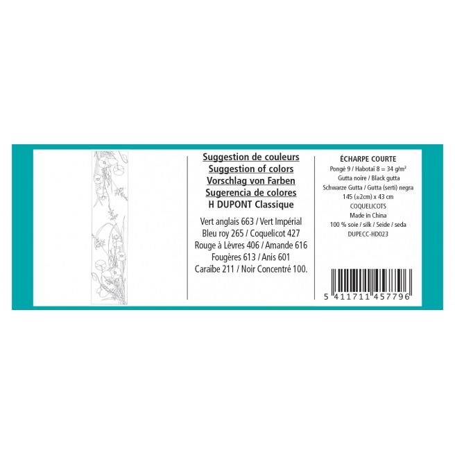 145 x 43 cm - Pongé 9 - Pré-serti 145 x 43 cm - Pongé 9 - Pré-serti