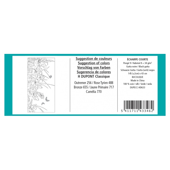 145 x 43 cm - Pongé 9 - Pré-serti 145 x 43 cm - Pongé 9 - Pré-serti