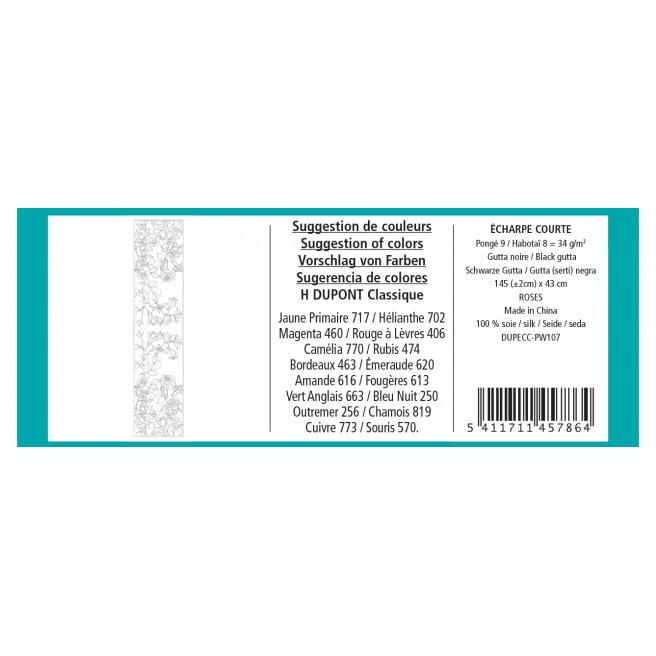 145 x 43 cm - Pongé 9 - Pré-serti 145 x 43 cm - Pongé 9 - Pré-serti