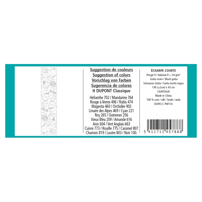 145 x 43 cm - Pongé 9 - Pré-serti