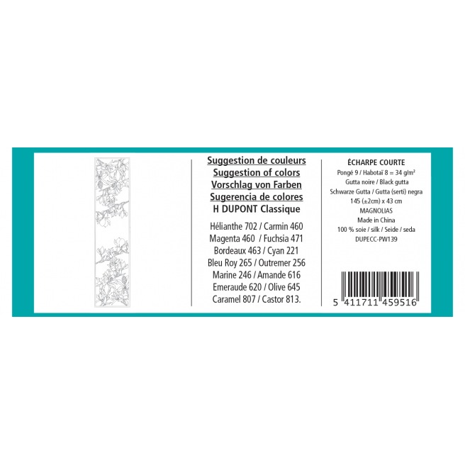 145 x 43 cm - Pongé 9 - Pré-serti 145 x 43 cm - Pongé 9 - Pré-serti