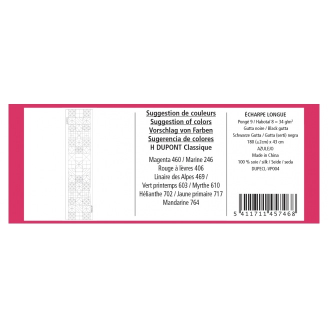 180 x 43 cm - Pongé 9 - Pré-serti