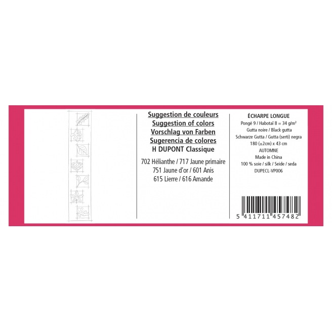 180 x 43 cm - Pongé 9 - Pré-serti 180 x 43 cm - Pongé 9 - Pré-serti