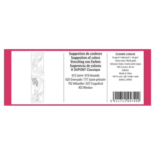 180 x 43 cm - Pongé 9 - Pré-serti 180 x 43 cm - Pongé 9 - Pré-serti