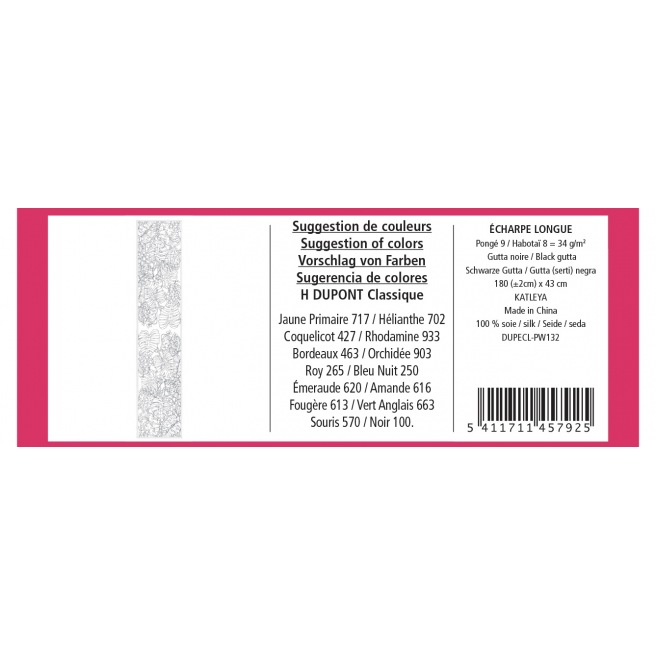 180 x 43 cm - Pongé 9 - Pré-serti