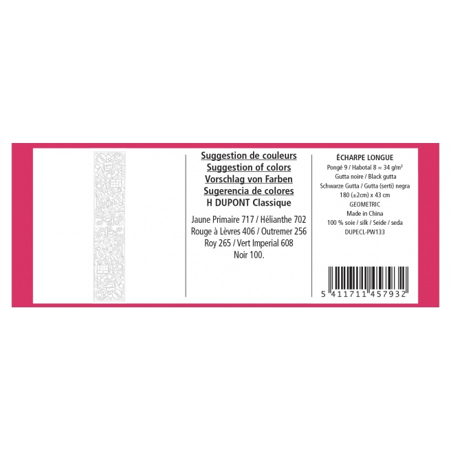 180 x 43 cm - Pongé 9 - Pré-serti