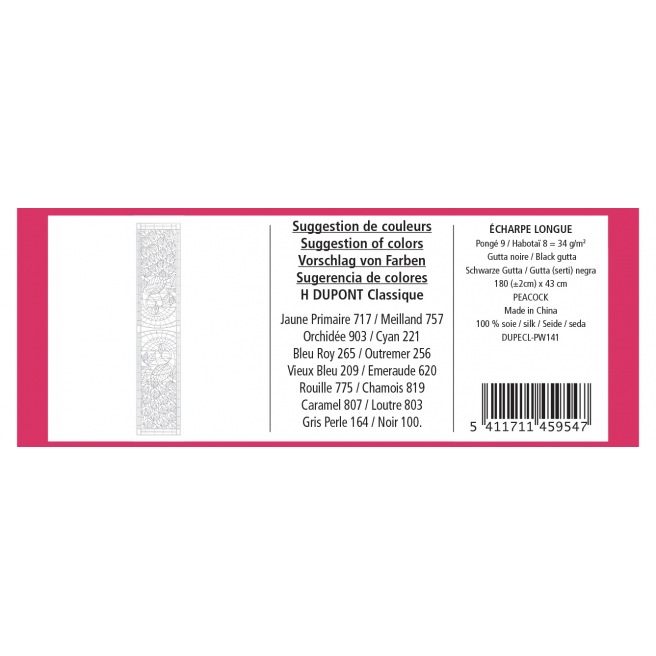 180 x 43 cm - Pongé 9 - Pré-serti 180 x 43 cm - Pongé 9 - Pré-serti