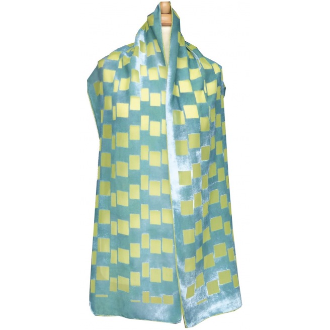 Echarpes en velours dévoré - Blanches à teindre - 180 x 32 cm Echarpes en velours dévoré - Blanches à teindre - 180 x 32 cm