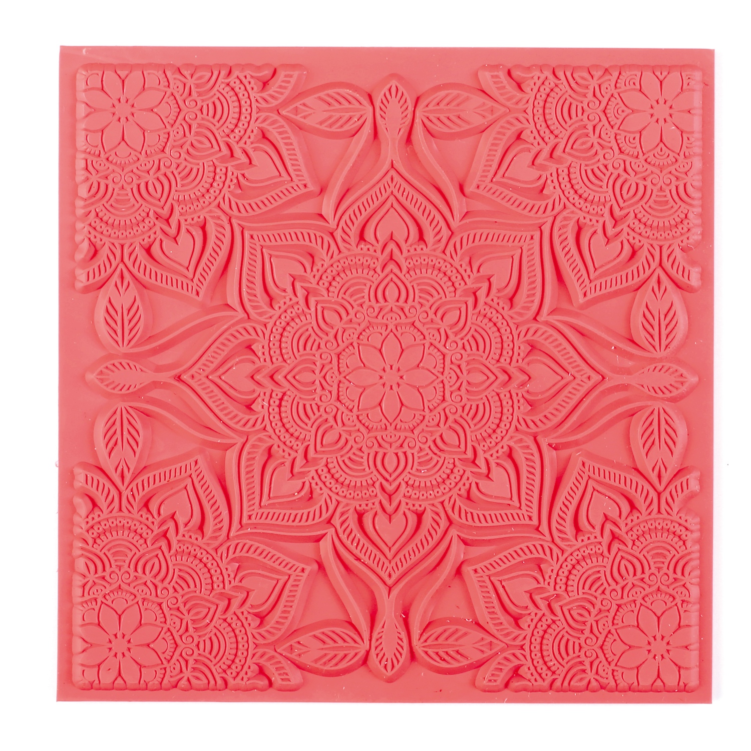 Tapis De Texture Pour Fimo Floral N°2 - Plaque Caoutchouc 9x9 Cm Par Graine Créative