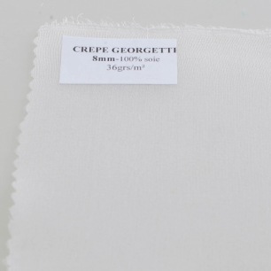 Crêpe Georgette 8 - Machine-rolled scarf 180 x 45 cm