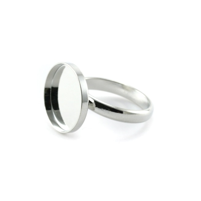 Bague plateau ronde argent